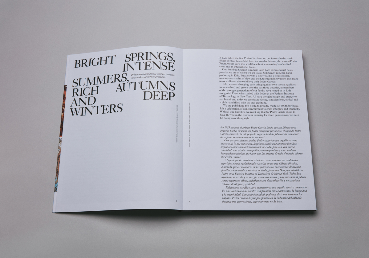 Conceptualized, edited, and designed a book by Clase Bcn for Pedro García, a footwear brand based in Elda, Spain. – Clase bcn