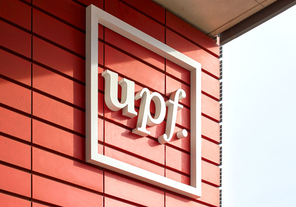 UPF logotype sign at Poblenou campus – Clase bcn