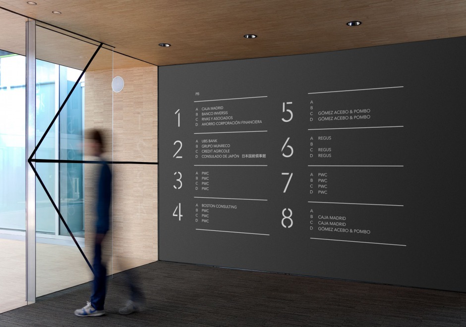 señalética corporativa directorio alta diagonal clase bcn – Clase bcn