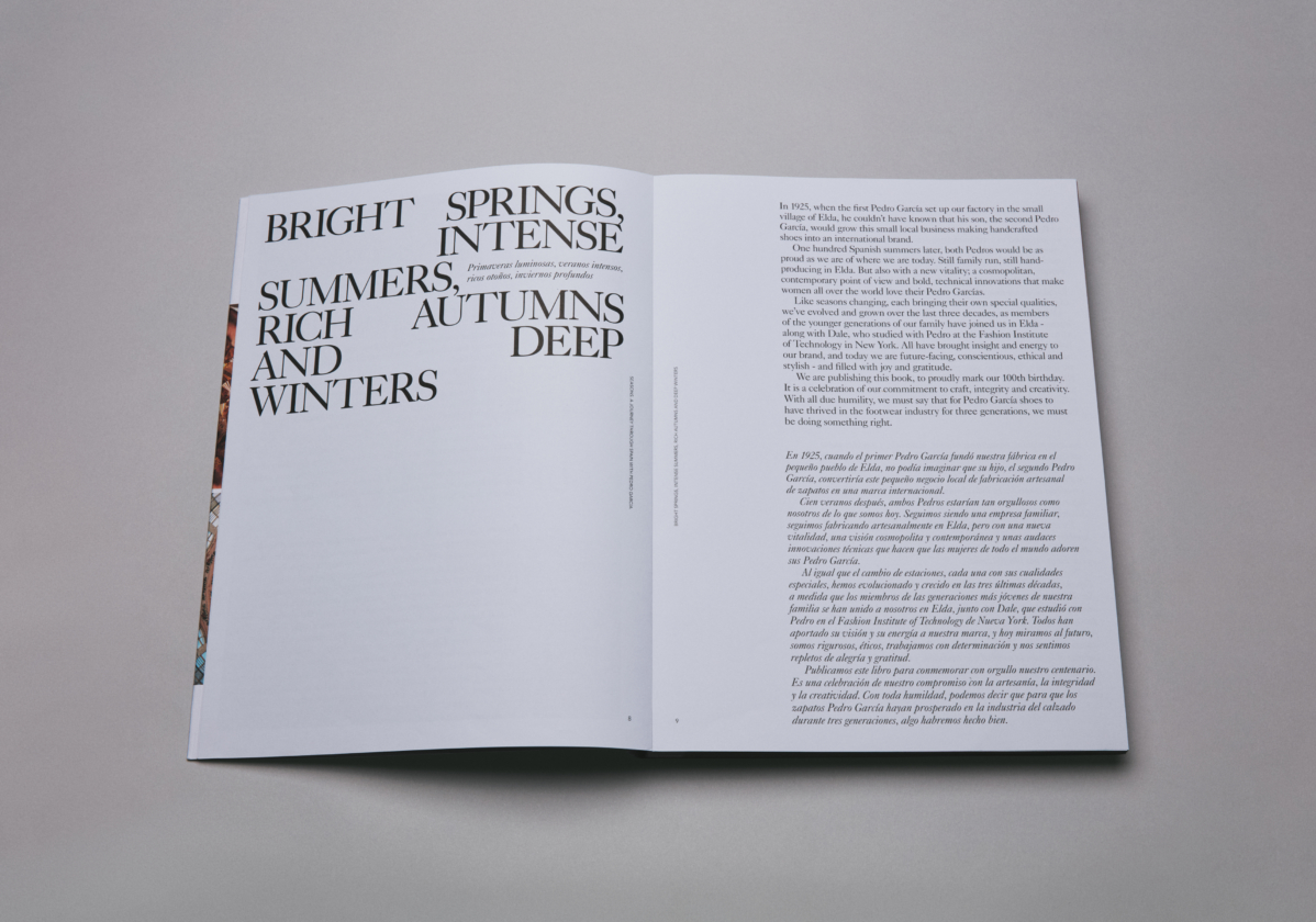 Conceptualized, edited, and designed a book by Clase Bcn for Pedro García, a footwear brand based in Elda, Spain. – Clase bcn