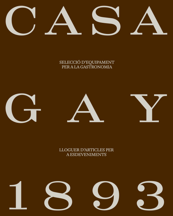 Rebranding by Clase Bcn for Casa Gay, selection of gastronomic equipment and materials for events – Clase bcn